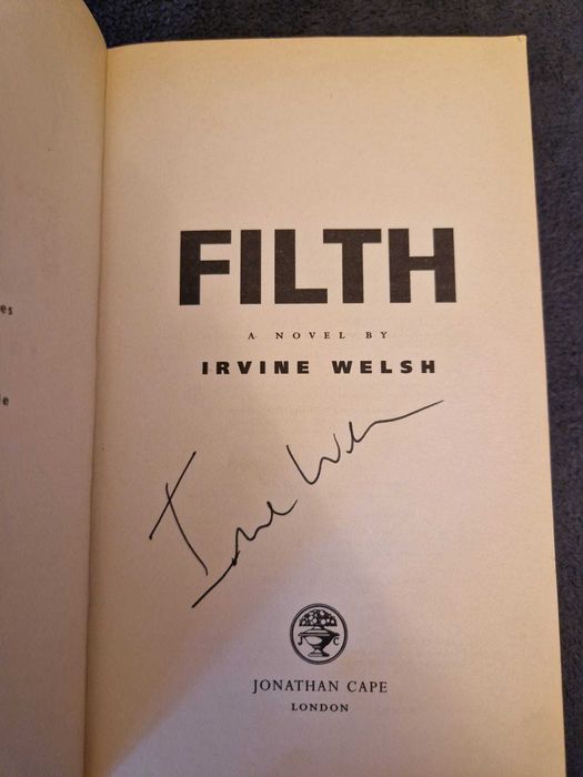 Memorabilia Filth Irvine Welsh signed autograf semnatura carte