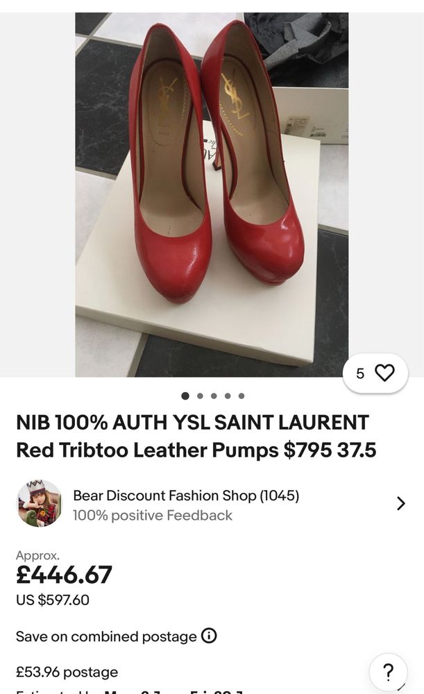 Токчета YSL SAINT LAURENT.Номер 36