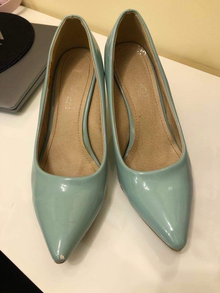 Ментово зелени обувки на ток, закупени от Гърция, 39 номер