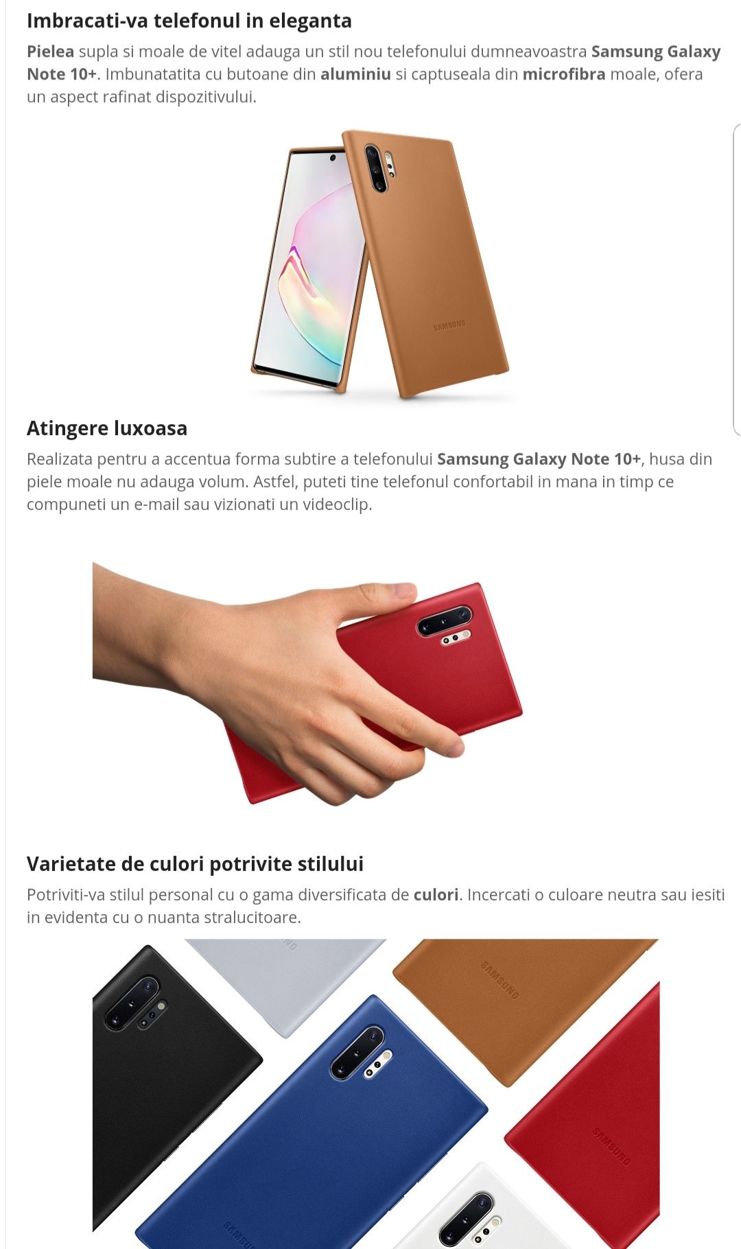 Husa piele originala Samsung Leather Cover Note 10+ Note 10 Plus 4G 5G