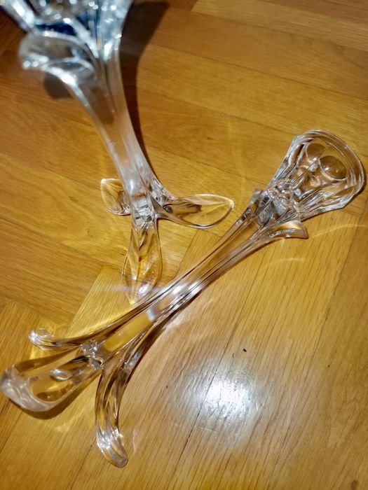 Кристални Свещници комплект френски БАНДОЛ Cristal D'Arques Durand  2