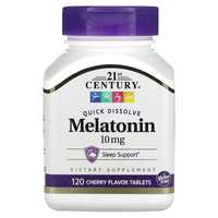21st Century, Quick Dissolve Melatonin, Cherry, 10 mg, 120 Tablets