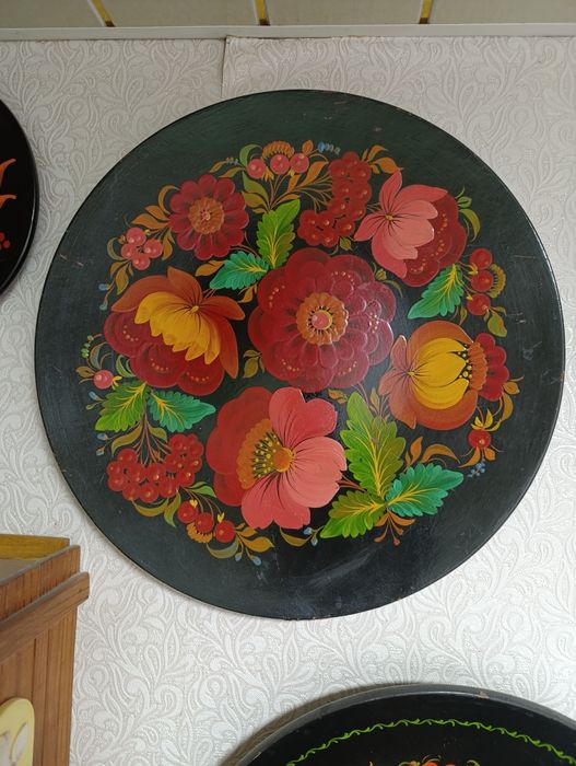 Тарелки деревянные росписные