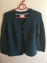 Jerseu/cardigan Zara S, turcoaz si bej