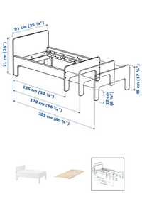 Детско легло SLÄKT- IKEA с подматрачна рамка  плюс матрак