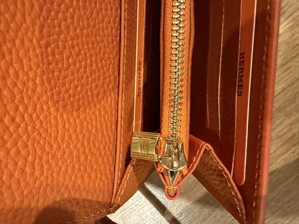 Hermes естествена кожа дамско портмоне