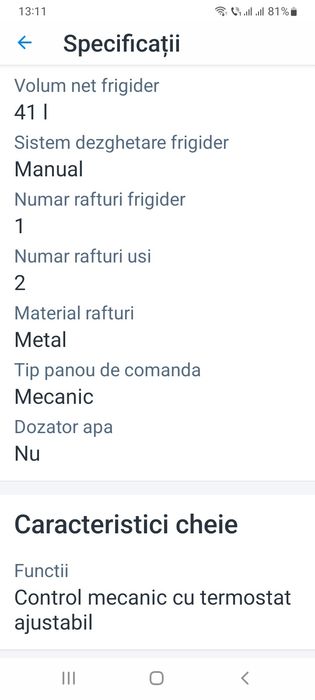 Frigider mini bar Heiner HMB-HM41SE++ ,41L,argintiu