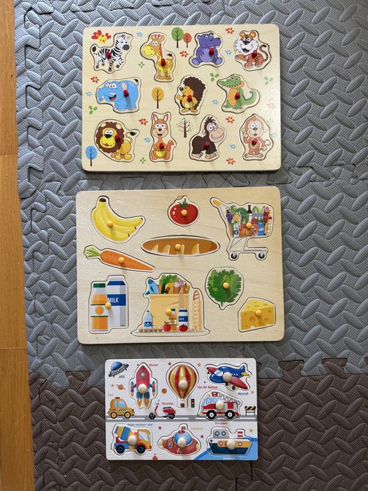 Дървени пъзели с дръжки - бебе