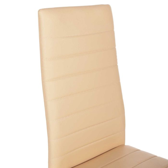 Трапезен стол, LADY, Кремав, Изкуствена кожа, 40х48х95см.