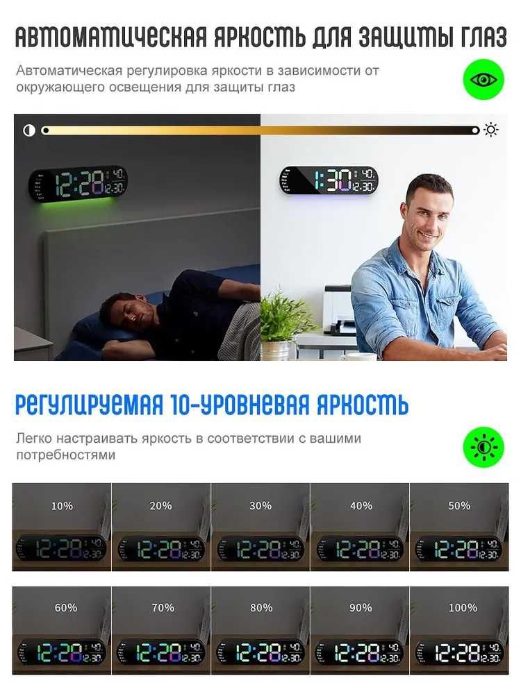 Часы электронные настенные с пультом. ОРИГИНАЛ Devor Elektron Soat