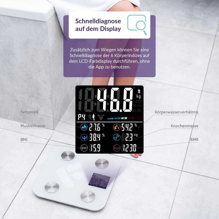 Cantar Smart TrueLife FitScale W6 BT cu Analiza Corporala