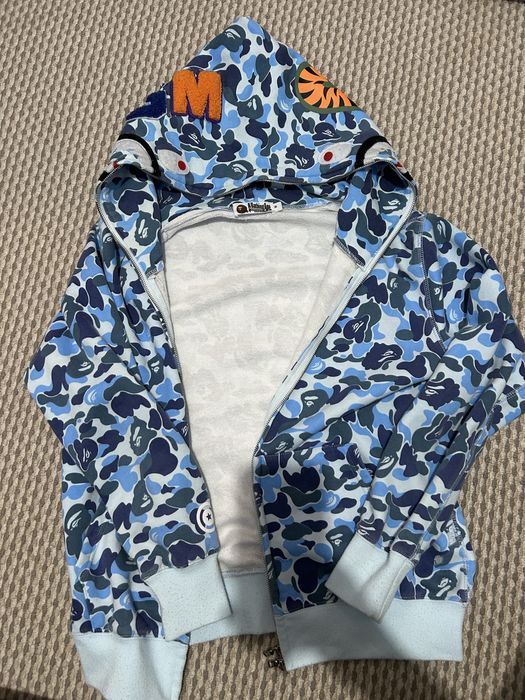 Hanorac Bape albastru + tricou off white