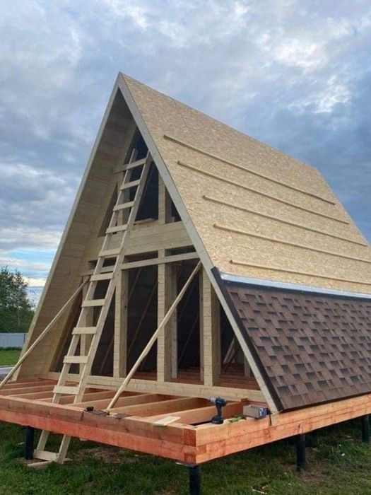 Construim cabane din lemn in forma de A