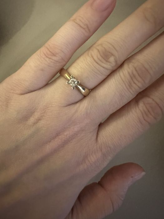 Кольцо 585’ с бриллиантом