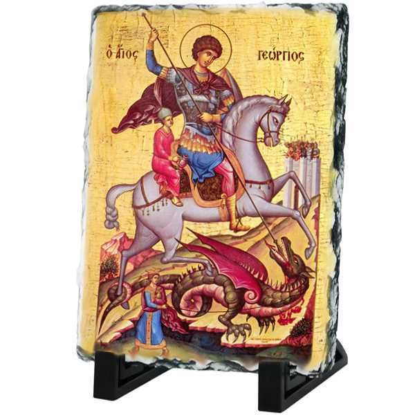 Скална плоча с икона със Светец по Ваш избор-св.Николай,Св.Георги и др