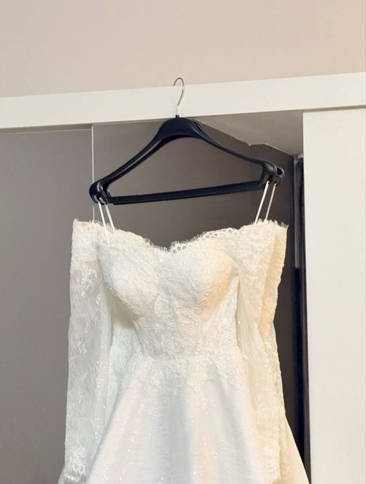 Rochie de mireasa tip printesa, handmade