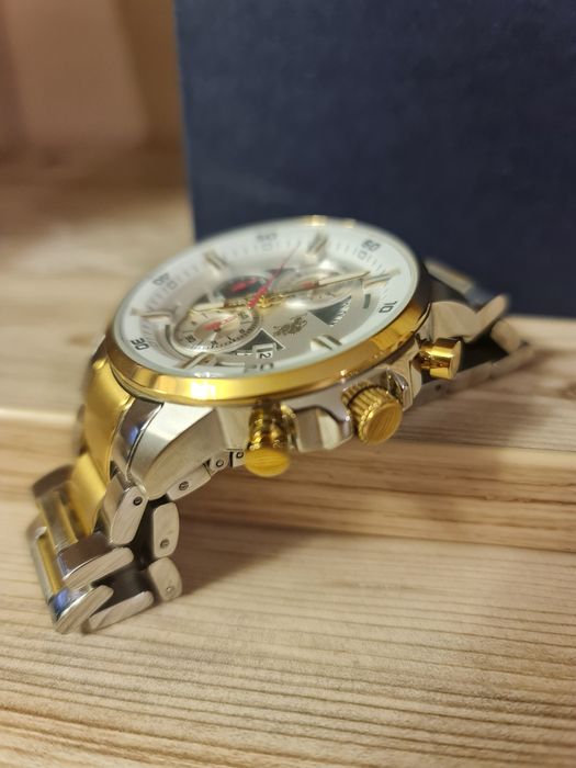 S. Polo Assn., Часовник с иноксова верижка, Сребрист/Златист