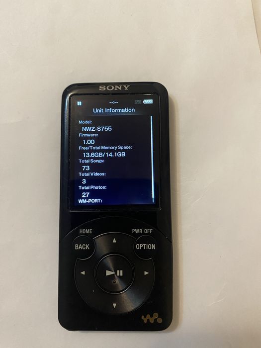 Player sony nwz-s755 16 Gb,black,baterie buna