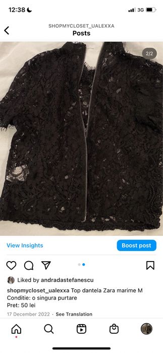 Vand bluza dantela Zara