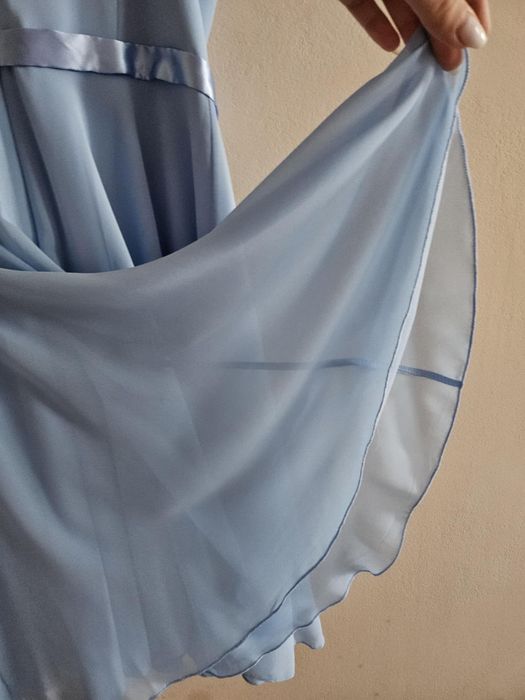 Светло синя официална рокля