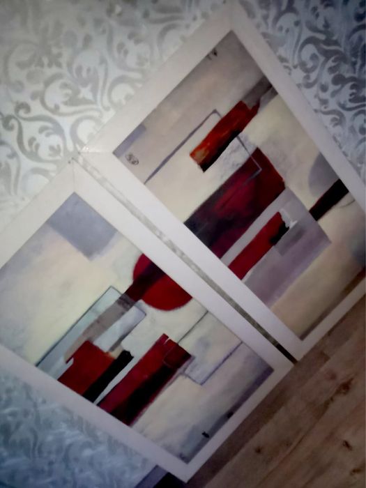 Картина от две части абстрактно изкуство RED 1  Verbeek-Van Den Broek