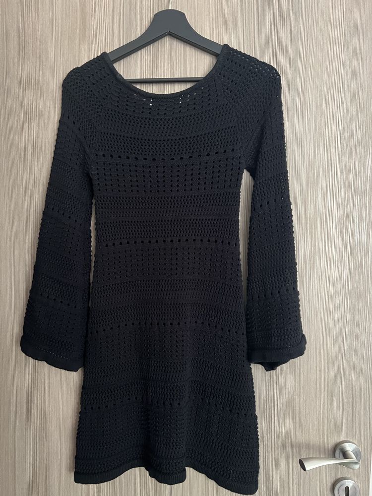 Черна плетена рокля Zara