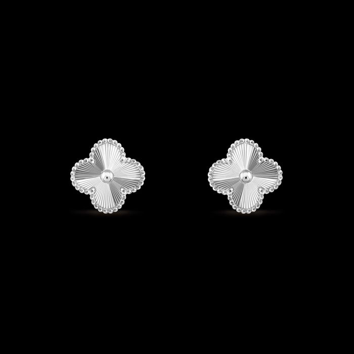 Van Cleef & Arpels VCA Silver Vintage Alhambra Clover Дамски Обеци