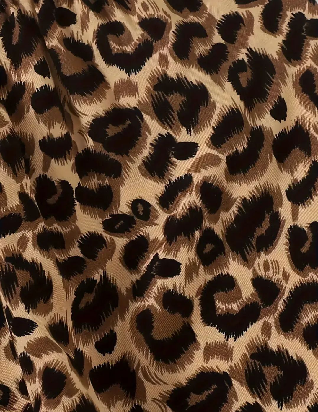 Pantaloni Eleganți Cu Imprimeu Leopard Subțire