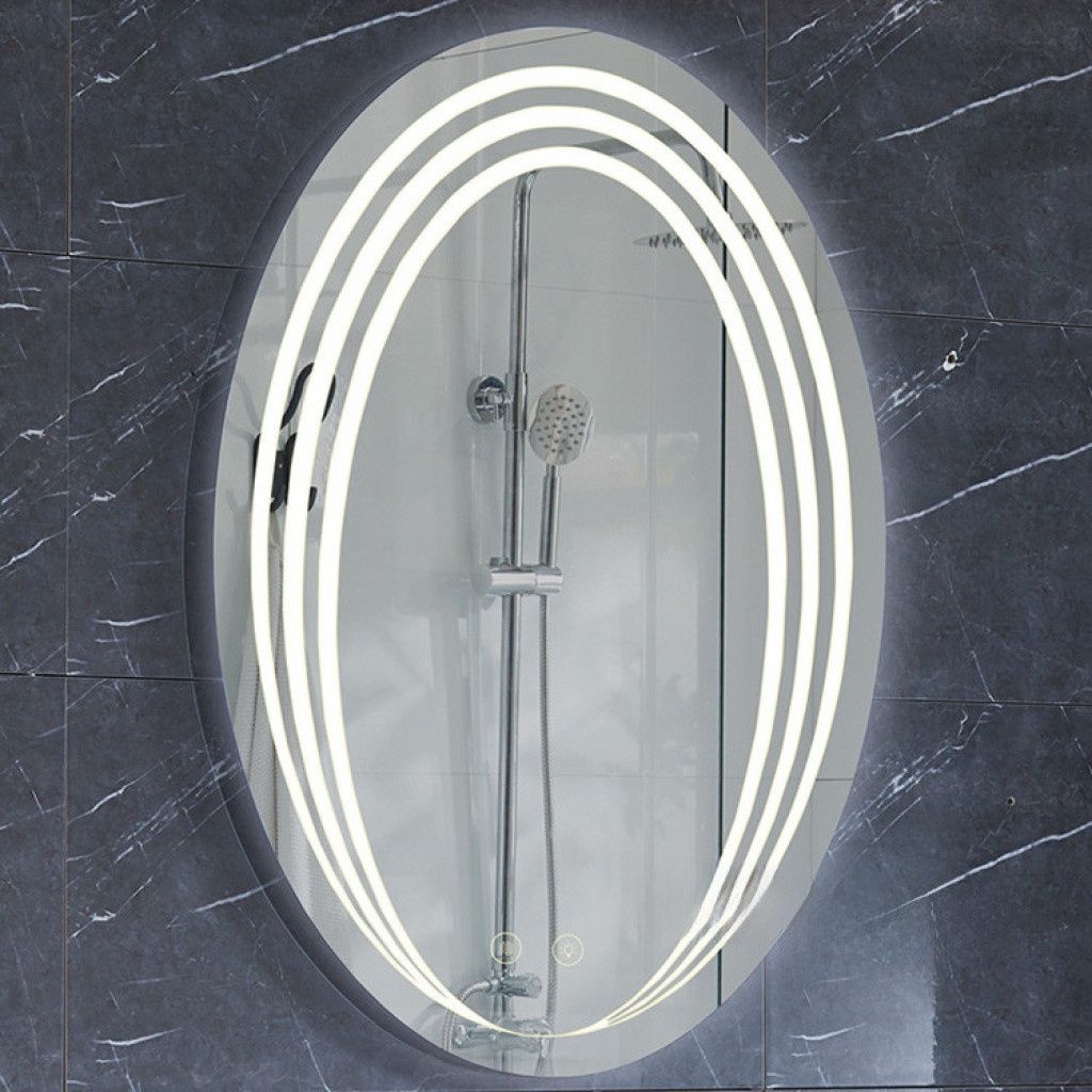 LED Огледало за баня три цвята Ellipse 60x90см