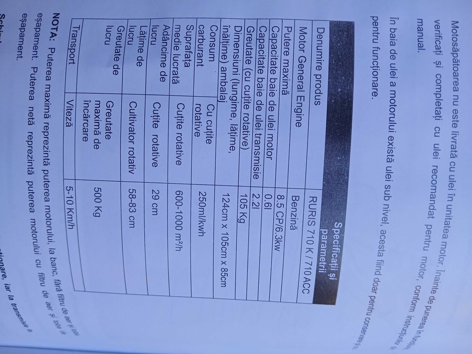 Motocultor Ruris 710Acc