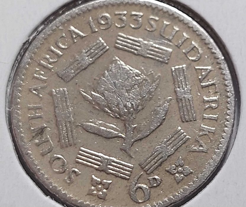 Сребърни монети 2бр. Южна Африка  6 пенса 1933 и 1937