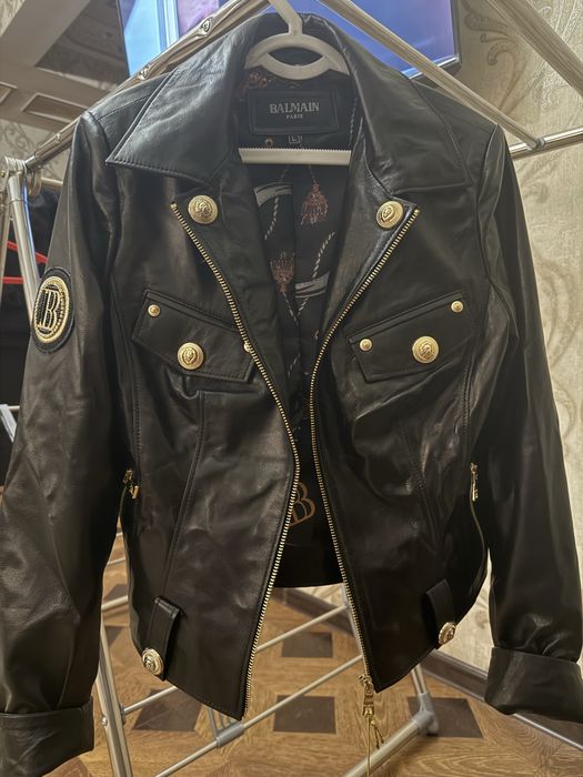 Куртка кожанная Balmain новая