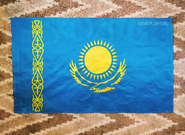 большой флаг Казахстана / Казахстанский / республика Казахстан / ту РК