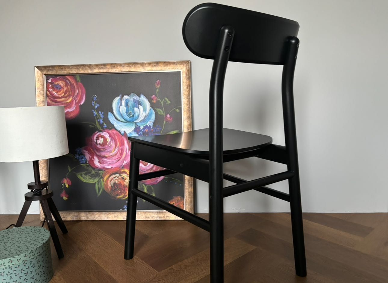 6x Scaun negru minimalist lemn masiv IKEA RÖNNINGE Ediție limitată