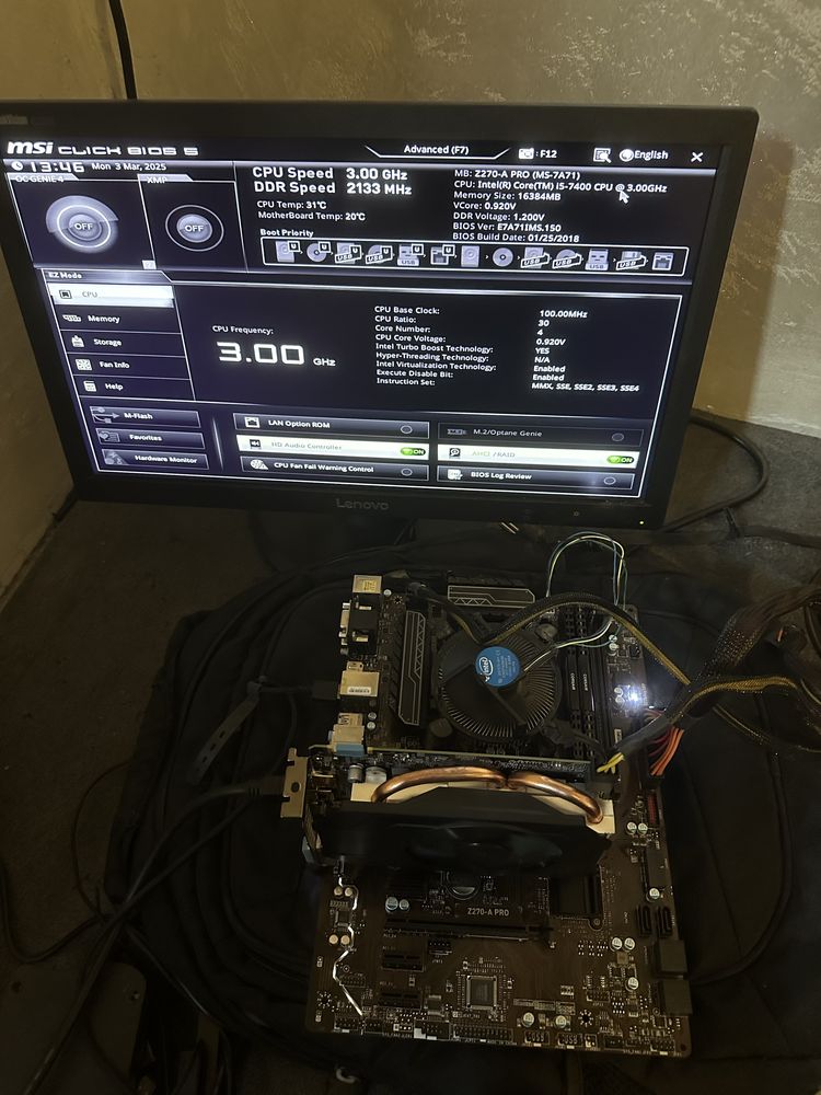 Продавам MSI Z270-A PRO 1151 и процесор i5-7400