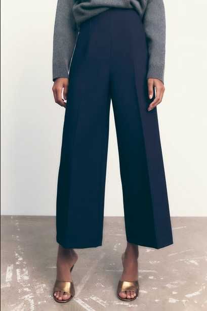 брюки кюлоты от Zara тёмно-синие  36 S
