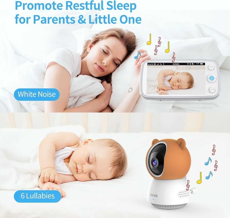 KAWA 2K видео бебефон с 5" монитор, нощно виждане, VOX звук