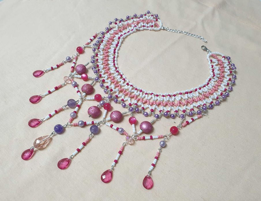 Seturi traditionale late margele nisip, multe modele, culori, baza gat