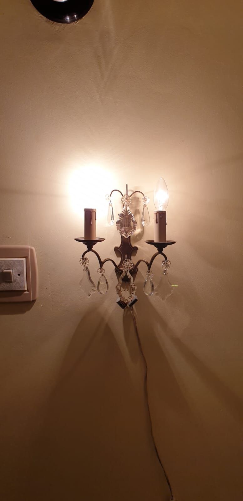 Accesoriu decor înfrumusețare alama bronz cristal Franța 1940 aplica