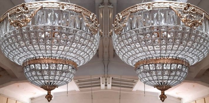 Set de 2 elegante plafoniere de dimensiuni impresionante in stilul fra