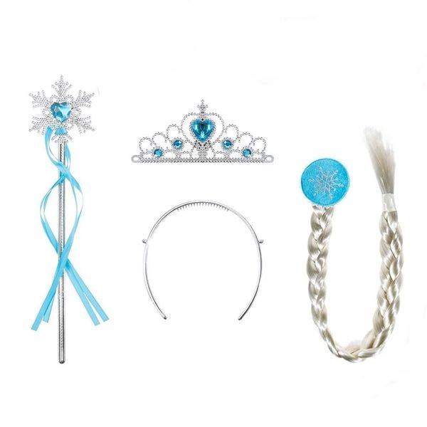 Set rochie si trei accesorii Elsa Frozen, 5-7 ani, Carnaval
