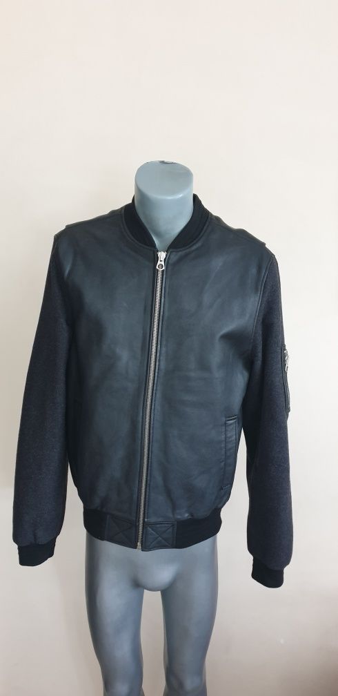 These Glory Days Leather / Wool Bomber / L  ОРИГИНАЛ! Ест. кожа! Мъжко