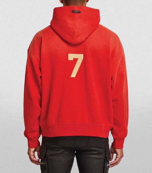 Мъжко Худи с Качулка ESSENSTIALS Fear Of God в червен цвят