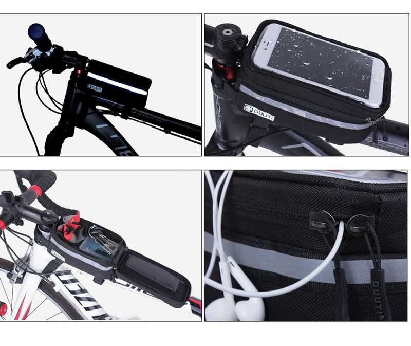 Сумка на раму велосипеда с держателем для телефона до 6”7 дюймов