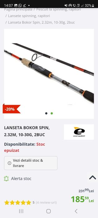 Lanseta bokor spinning si mulineta spinning okuma ceymar xt (predare)