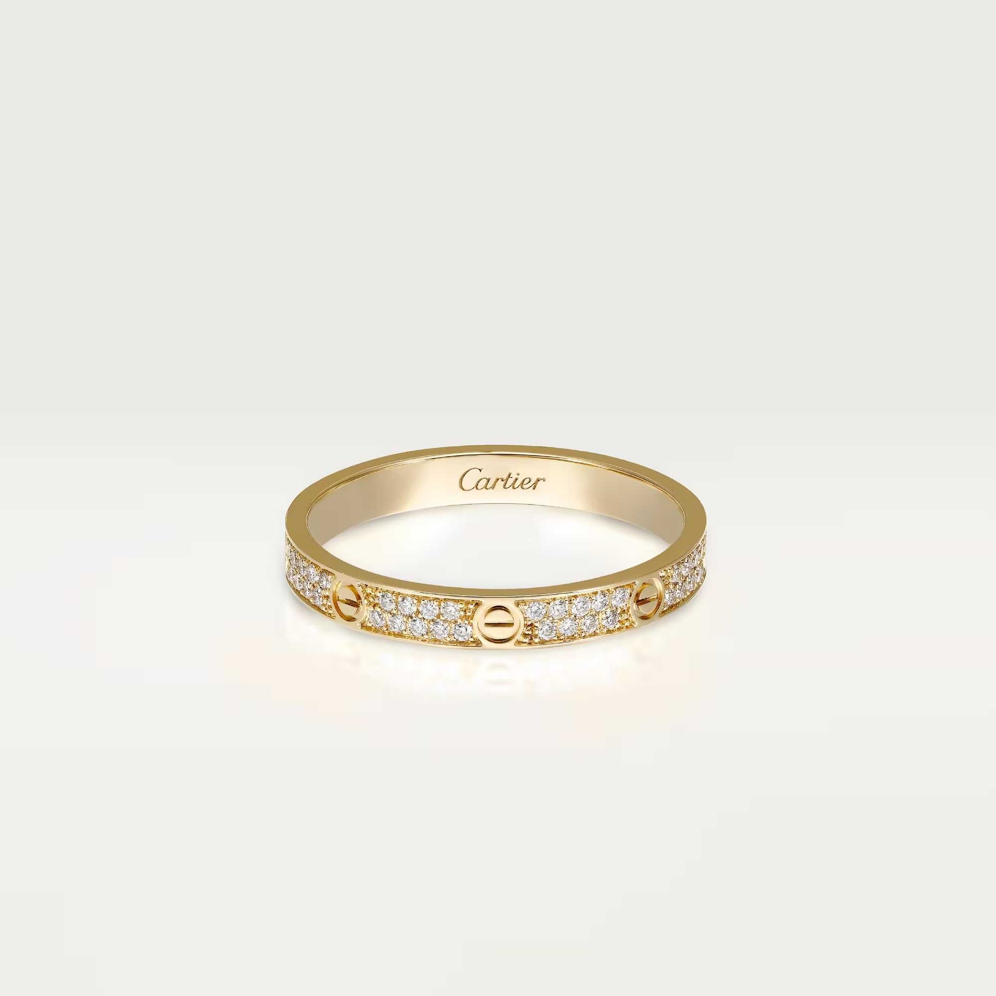 CARTIER Love Band Gold Paved Diamonds Пръстен