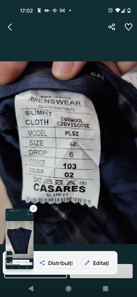 Pantaloni stofa Casares