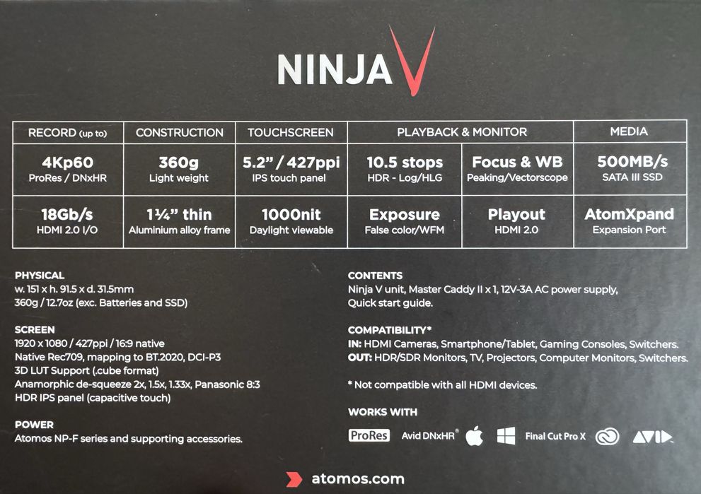 Аtomos Ninja V 4K60FPS