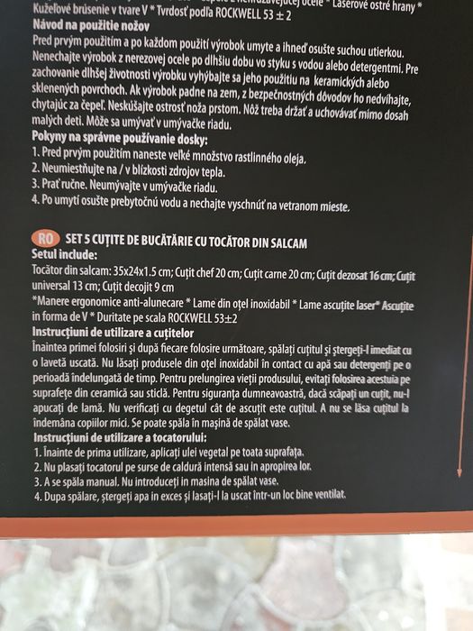 Set cuţite de bucātărie