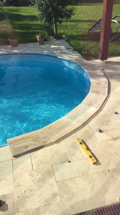 Piscina cu perete metalic 8x4.16x1.50 m si liner PVC Gri